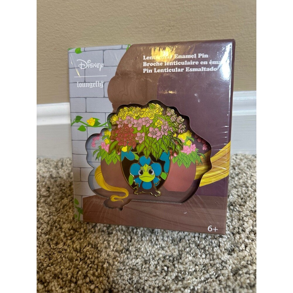 Loungefly Disney Tangled Rapunzel Pascal Flowers Enamel Pin Limited Edition
